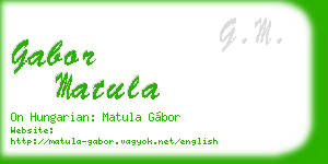 gabor matula business card